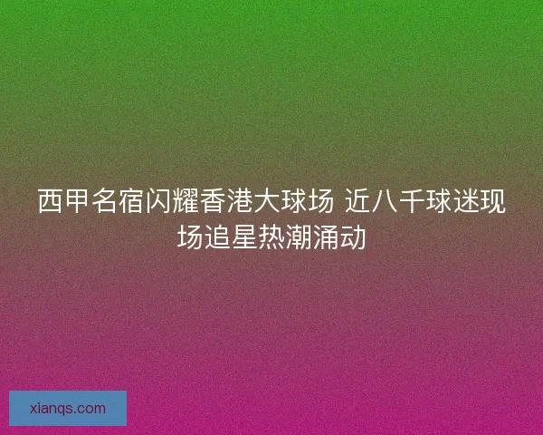 西甲名宿闪耀香港大球场 近八千球迷现场追星热潮涌动