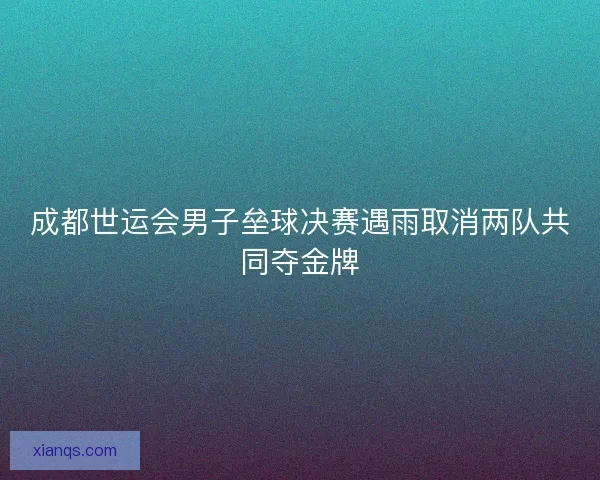 成都世运会男子垒球决赛遇雨取消两队共同夺金牌